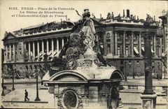 CPA Paris Place de la Concorde La Statue de Strasbourg