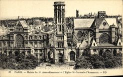 VINTAGE POSTCARD Paris Marie of the 1st District and L Church German St L Auxerre native