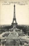 VINTAGE POSTCARD Paris Gardens of Trocadero the Bridge and the Eiffel Tower