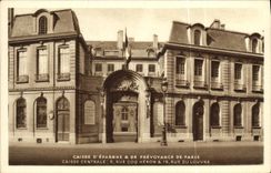 VINTAGE POSTCARD Paris Caisse D Saves and of Precaution Street Cock Heron and Rue of Louvre