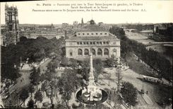 CPA Paris Panorama Pris Vers la Tour Saint Jacques le Theatre Sarah Bernhardt et la Seine