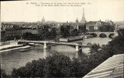 CPA Paris Panorama sur la Seine Pris Vers la Tour Eiffel