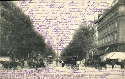 VINTAGE POSTCARD Paris Boulevard of the Nasturtiums Seen from Street Caumartin