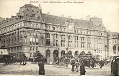 VINTAGE POSTCARD Paris Parks Holy Lazare Cour D Arrivee