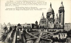 VINTAGE POSTCARD Funicular Paris Basilica of the Sacring Heart of Montmartre