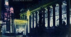 CPA Exposition des arts Decoratifs Paris Le grand palais Effet de nuit