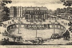 VINTAGE POSTCARD St Cloud Veue and Perspective of the Castle of the Dimension of L staircase