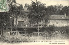 CPA Saint Leu En Foret Hotel Restaurant Cafe de l Eauriette Vue de la terrass