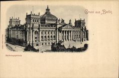 VINTAGE POSTCARD Gruss aus Berlin Reichstagsgebaude
