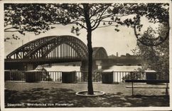 CPA Düsseldorf Rheinbrucke vom Planetarium