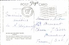 MODERN CARD Big Ben and Parliment London Public garden