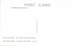 MODERN CARD Trafalgar Public garden The Tower and Tower Brige