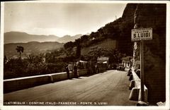 La POSTAL Ventimiglia de la VENDIMIA confina Italo Francese Ponte S Luis