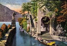 POSTAL Lago di Como Lenno Balbianello de la VENDIMIA