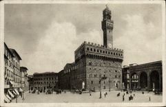 CPA Firenze Piazza della Signoria Palazzo Vecchio e Loggin dei Lanzi