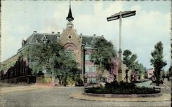 VINTAGE POSTCARD Charleroi royal Athenaeum for boys Seal World Fair Brussels 1958