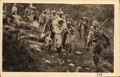VINTAGE POSTCARD the War in Morocco a chief in favor wounds Militaria