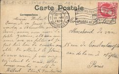 VINTAGE POSTCARD Fair of Brussels 1910 Large Garden of the Terrace and sight on Wood of Cambers