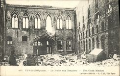 VINTAGE POSTCARD Ypres the Market with the Militaria Clothiers