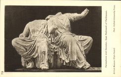 VINTAGE POSTCARD Presephone and Demeter East Pediment off Parthenon British Museum