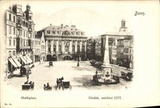 VINTAGE POSTCARD Bonn Marktplatz Obelisk errichtet