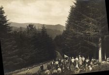 CARTE PHOTO Excursion du club vosgien a Massevaux 1921