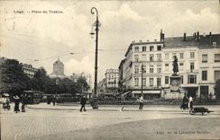 VINTAGE POSTCARD Liege Places Theater