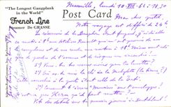 VINTAGE POSTCARD The Living room S of Fatty Steamer Frenhc line