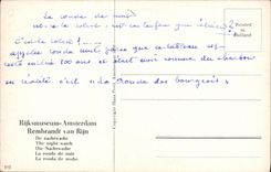 CPA Rijksmuseum Amsterdam Rembrandt La ronde de nuit