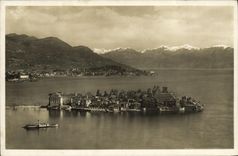 La POSTAL Jsola de la VENDIMIA balo parte posterior de Pallanza