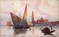 VINTAGE POSTCARD Venezia Insulated di S Giorgio Bateau