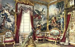 CPA Kgl Schloss Linderhof Westl Gobelinzimmer
