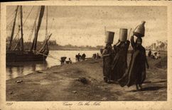 POSTAL Egipto El Cairo uno de la VENDIMIA el Nilo