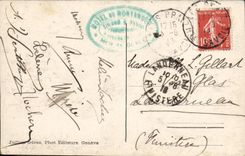 VINTAGE POSTCARD Chamonix Sea of ice and hotel of Montenvers