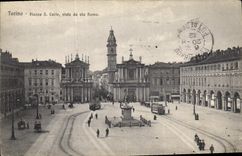 CPA Torino Piazza Corlo Viste de Via Roma