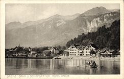CPA Brienz Bahn Schiffstation Hotel Kreuz