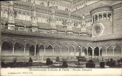 Flautin monumental Chiostro de Pavia de los di de Certosa de la POSTAL de la VENDIMIA