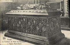 VINTAGE POSTCARD Bruges the Tomb of Marle of Burgundy L Notre Dame Church