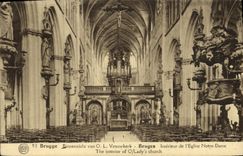 VINTAGE POSTCARD Bruges Interior of L Notre Dame Church
