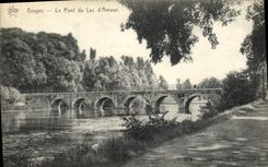 VINTAGE POSTCARD Bruges the Bridge of the Lake D Love