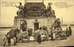 Columna de Bruselas de la POSTAL de la VENDIMIA de congrios la tumba del leon de Militaria del soldado desconocido