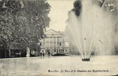 VINTAGE POSTCARD Brussels the Park and the Room of the Representatives