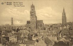 VINTAGE POSTCARD Bruges three turns