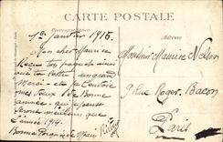 Esquina de Amberes de la POSTAL de la VENDIMIA de las calles de la gente y del gueux despues del bombardeo de Militaria