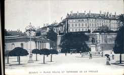 VINTAGE POSTCARD Geneva Places New And Terrace Of the Treillised vineyard