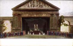 La POSTAL Passionsspiele Oberammergau de la VENDIMIA Verehrung 1922 de Kreuzes puso Chor