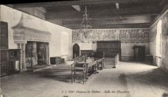VINTAGE POSTCARD Castle of Chillon Room of the Knights