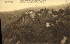 VINTAGE POSTCARD Die Mosel Schloss Veldenz EIB Muiheim Mosel