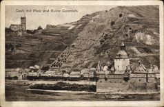 VINTAGE POSTCARD Caub MIT Pfalz Und Ruins Gutenfels