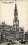 VINTAGE POSTCARD Brussels Grand Places L Town hall